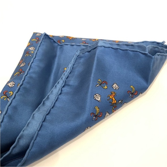 Hermes Blue Carre 100% Silk Scarf - Picture 11 of 11